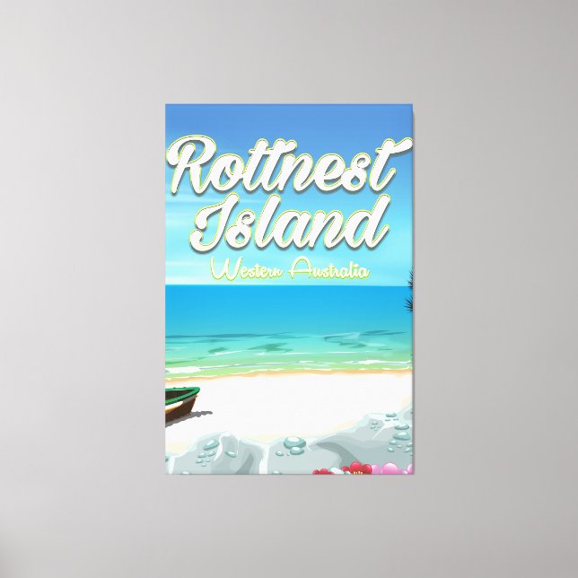 Lienzo Isla Rottnest Australia cartel de viaje al océano (Anverso)