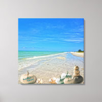 Isla Sanibel Florida Beach con calabazas de otoño