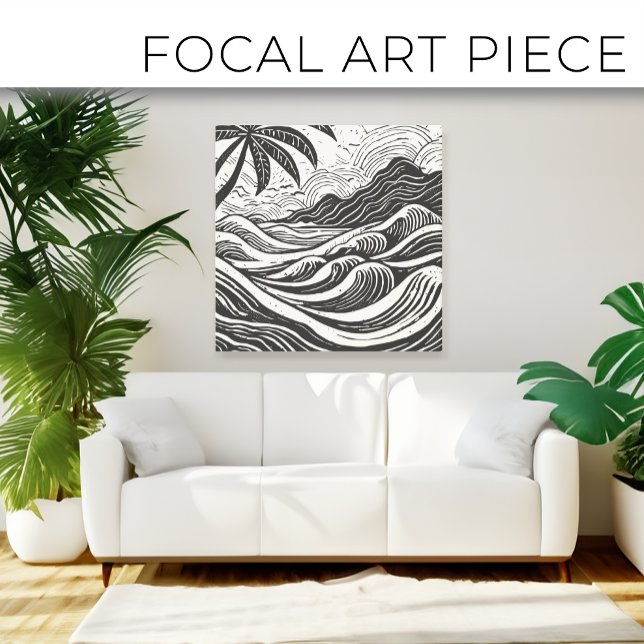 Lienzo Isla tropical en el mar con motivos de madera (Subido por el creador)