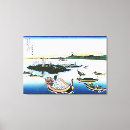 Lienzo Isla Tsukuda en la provincia de Musashi