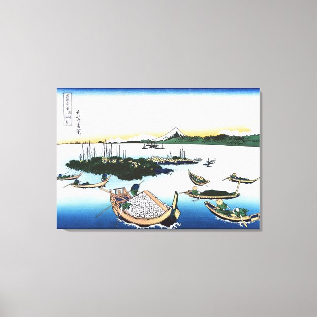 Lienzo Isla Tsukuda en la provincia de Musashi (Anverso)
