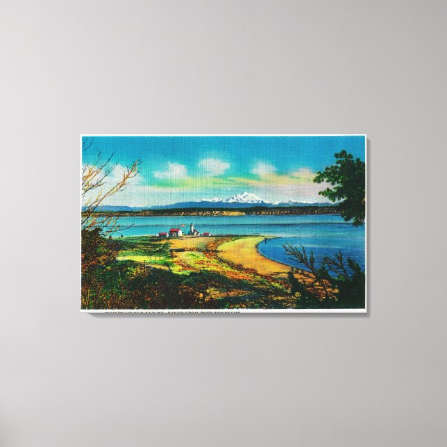 Lienzo Isla Whidby y Monte Baker desde Port Townsend (Anverso)