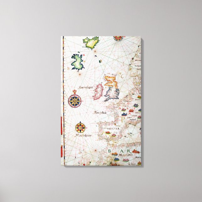 Lienzo Islas Británicas, Iberia y África del Noroeste (Anverso)