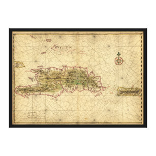 Lienzo Islas del mapa de La Española y de Puerto Rico