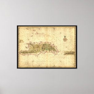 Lienzo Islas del mapa de La Española y de Puerto Rico