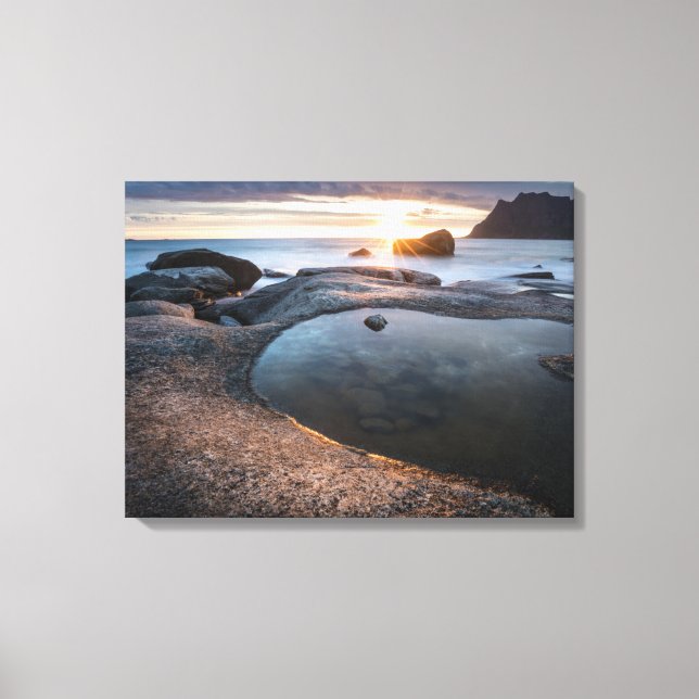 Lienzo Islas Lofoten Midnight Sun (Anverso)