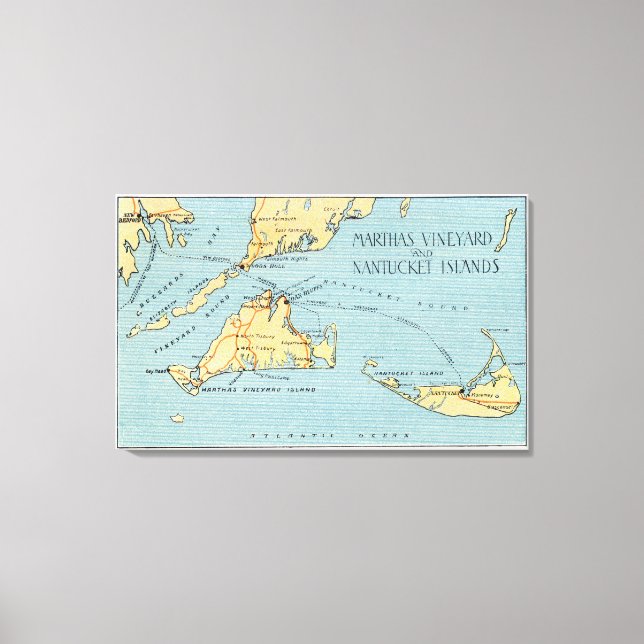 Lienzo Islas Vineyard y Nantucket de Martha (Anverso)