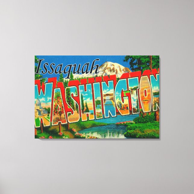 Lienzo Issaquah, Washington - Escenas de letras grandes (Anverso)