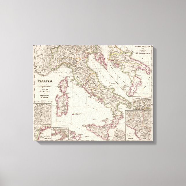 Lienzo Italia bajo los lombardos (Anverso)