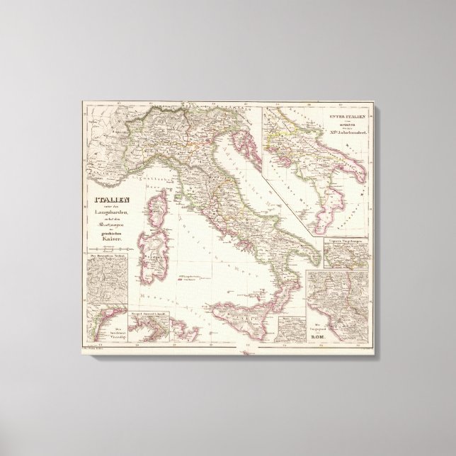 Lienzo Italia bajo los lombardos (Anverso)