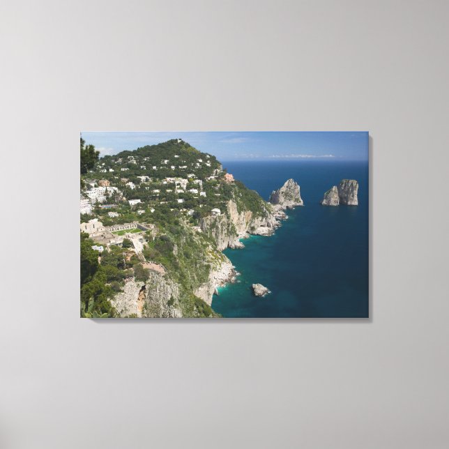 Lienzo ITALIA, Campania, (Bahía de Nápoles), CAPRI: (Anverso)