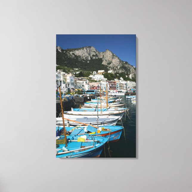 Lienzo ITALIA, Campania (Bahía de Nápoles), CAPRI: Marina (Anverso)