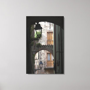 Lienzo Italia, Cerdeña, Bosa. Detalle de la calle.