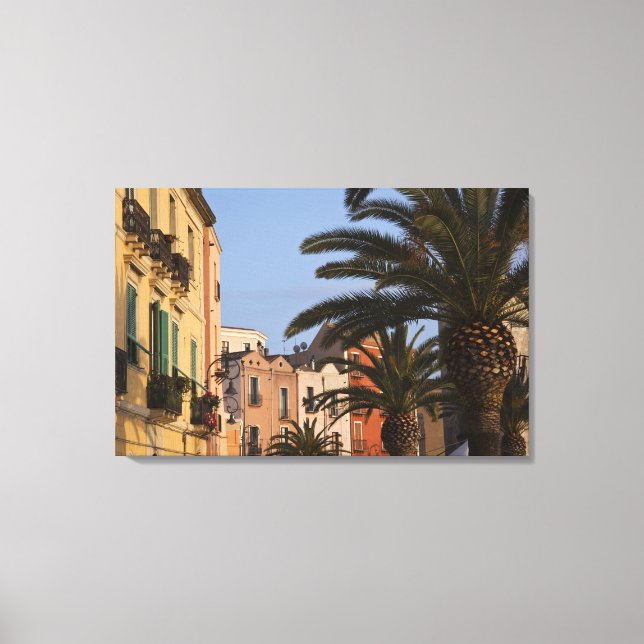 Lienzo Italia, Cerdeña, Cagliari. Edificios y palmeras (Anverso)