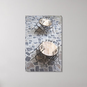 Lienzo Italia, Cerdeña, Castelsardo. Mesas de café.