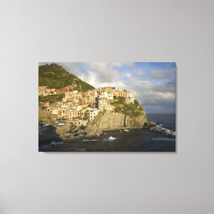 Lienzo Italia, Cinque Terre, Manarola. Pueblo en el acant