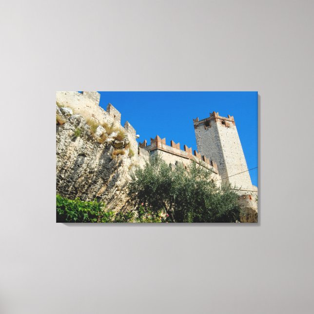 Lienzo Italia, Malcesine, Lago de Garda, Castillo Scalige (Anverso)