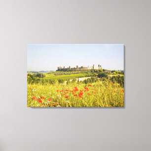 Lienzo Italia, Monteriggioni, vista de campo de