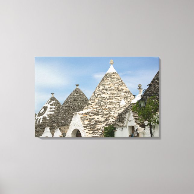 Lienzo Italia, Puglia, Alberobello, Tierra de Trulli, (Anverso)