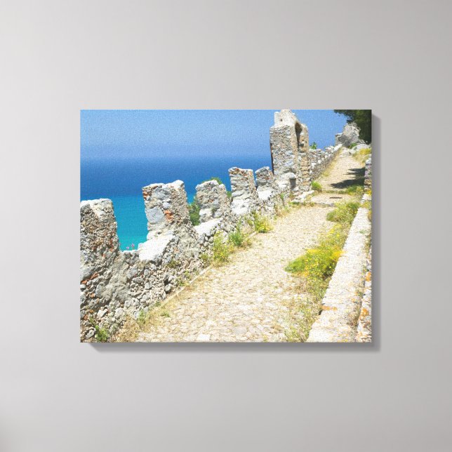 Lienzo Italia, Sicilia, Cefalù, paseo marítimo junto al a (Anverso)