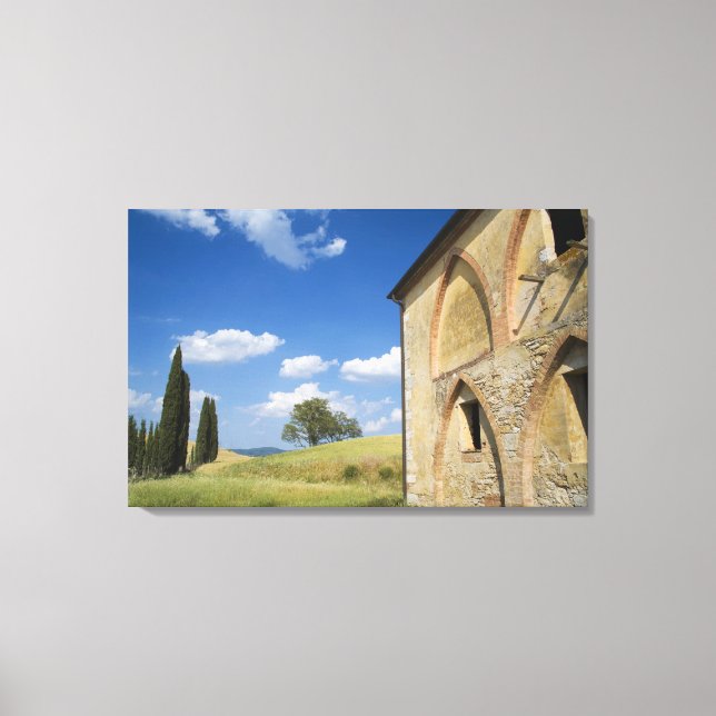 Lienzo Italia, Toscana, Villa Toscana en primavera. (Anverso)