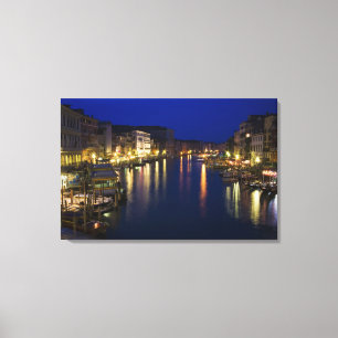 Lienzo Italia, Venecia, Vista nocturna a lo largo del Gra