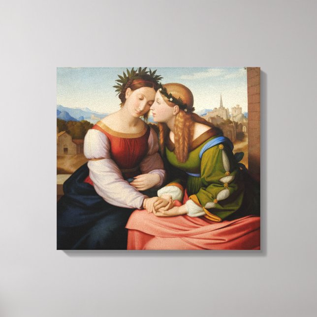 Lienzo Italia y Alemania (Italia y Alemania como hermanas (Anverso)