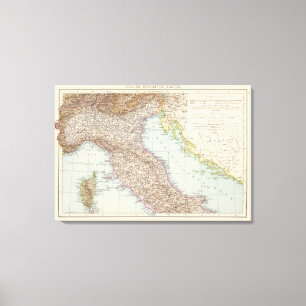 Lienzo Italien nordliche Halfte, Mapa del Norte de Italia