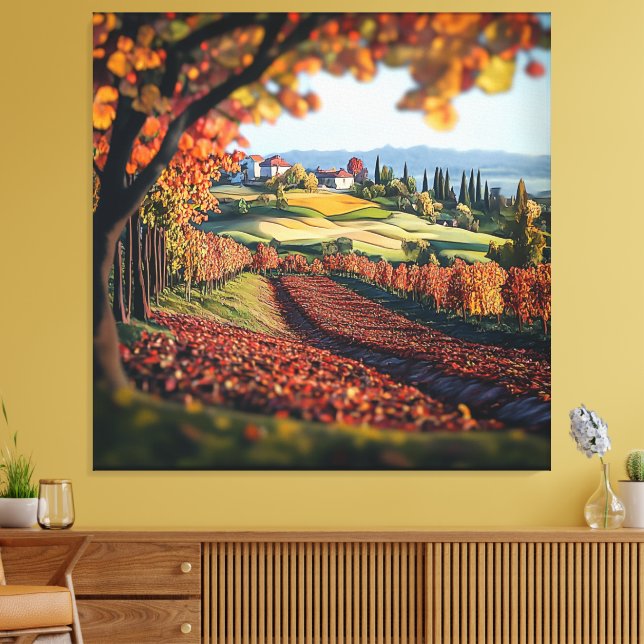 Lienzo Italy Tuscany Vineyard Premium Wrapped Canvas (Insitu (Sala de estar))