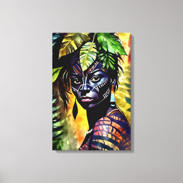 Lienzo "Itáyara" Pintado Fern - Mujeres En La Amazonía (Anverso)