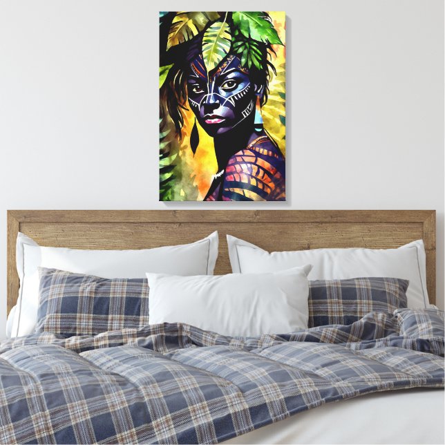 Lienzo "Itáyara" Pintado Fern - Mujeres En La Amazonía (Insitu(Dormitorio))