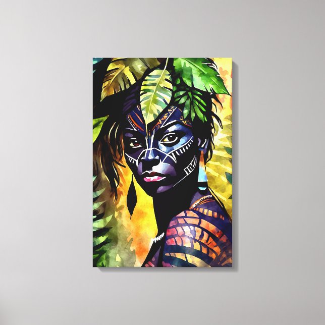 Lienzo "Itáyara" Pintado Fern - Mujeres En La Amazonía (Anverso)