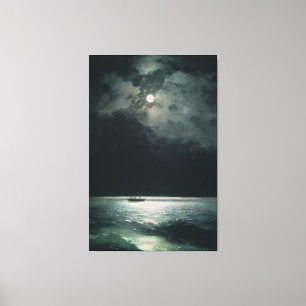 Lienzo Ivan Aivazovsky Mar Negro de noche