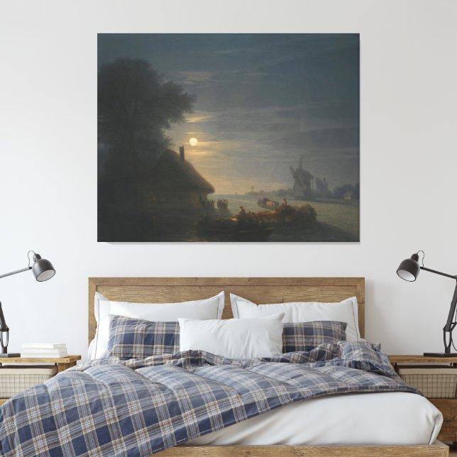 Lienzo Ivan Konstantinovich Aivazovsky - Dos barcos en el (Insitu(Dormitorio))