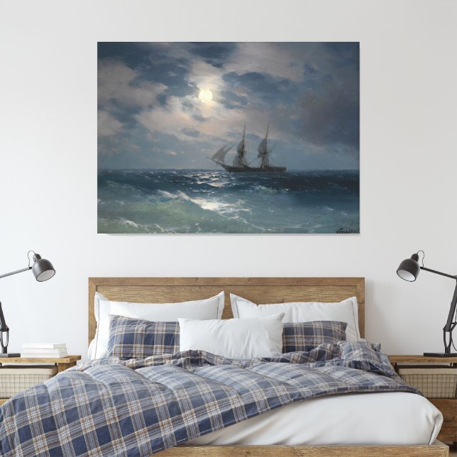 Lienzo Ivan Konstantinovich Aivazovsky - El bergantín Mer (Insitu(Dormitorio))