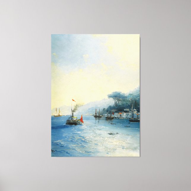Lienzo Ivan Konstantinovich Aivazovsky - Embarcaciones en (Anverso)
