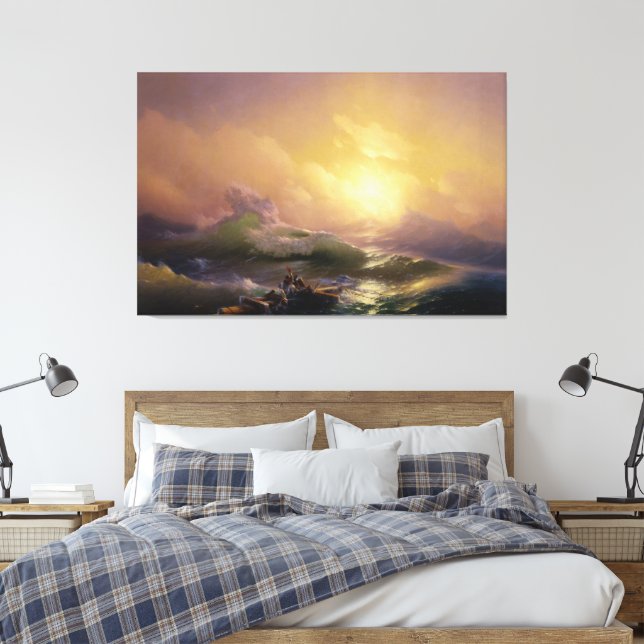 Lienzo Ivan Konstantinovich Aivazovsky - La novena ola (Insitu(Dormitorio))
