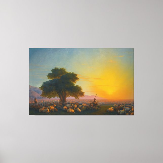 Lienzo Ivan Konstantinovich Aivazovsky - Pastores con (Anverso)