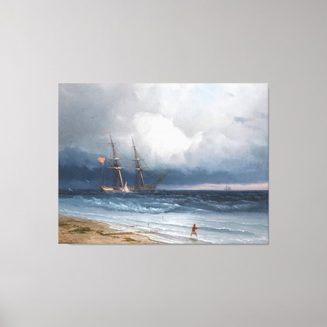 Lienzo Ivan Konstantinovich Aivazovsky - Ship by Sea (Anverso)