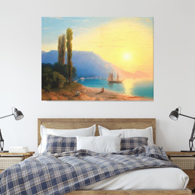 Lienzo Ivan Konstantinovich Aivazovsky - Sunset Over Yalt (Insitu(Dormitorio))