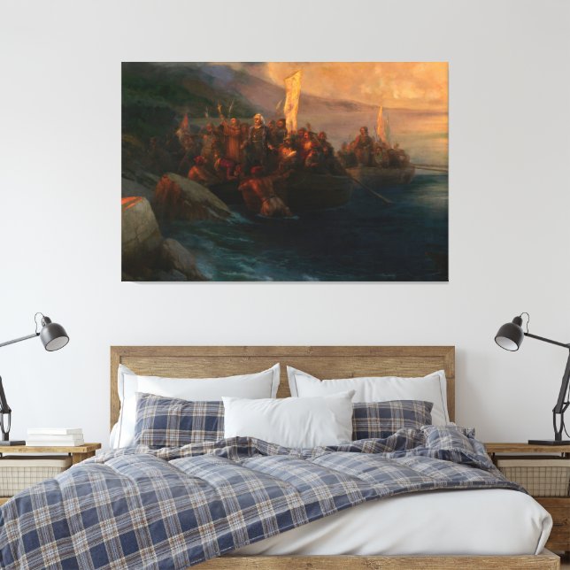 Lienzo Ivan Konstantinovich Aivazovsky - The Disembarkati (Insitu(Dormitorio))