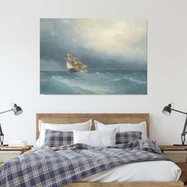 Lienzo Ivan Konstantinovich Aivazovsky - The Lifting Stor (Insitu(Dormitorio))