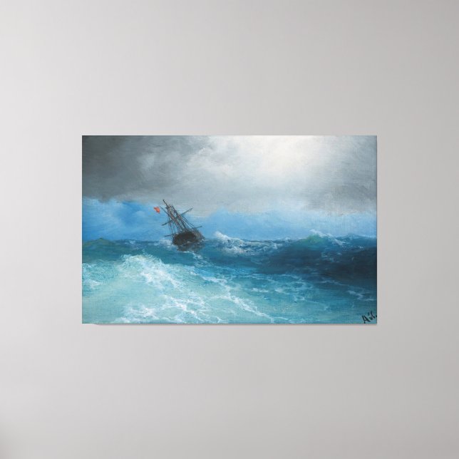 Lienzo Ivan Konstantinovich Aivazovsky - Tormenta inminen (Anverso)