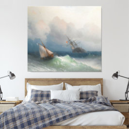 Lienzo Ivan Konstantinovich Aivazovsky - Two Ships At Sea