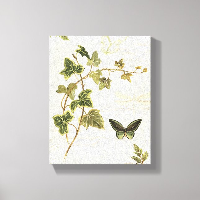 Lienzo Ivies y mariposas (Anverso)