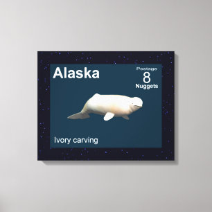 Lienzo Ivory Beluga - Postatario de Alaska