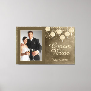 Lienzo Ivory Lanterns Boda Keepsake Canvas