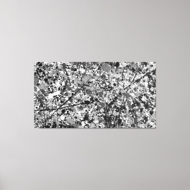 Lienzo IX BLANCO Y NEGRO - Pintura de acción -Resumen- (Anverso)