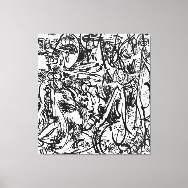 Lienzo J. P. - ECHO - NÚMERO 25 - 1951 - Pourings negros  (Anverso)