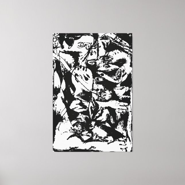 Lienzo J. P. - NÚMERO 9 - 1951 - Pourings negros - (Anverso)